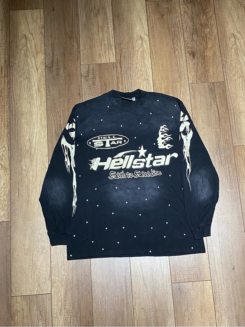 Hellstar Path to Paradise Black Long Sleeve Shirt Mens Size Medium